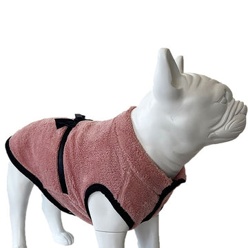 Yumuşak Polarlı Kurdeleli Pembe Köpek Kıyafeti