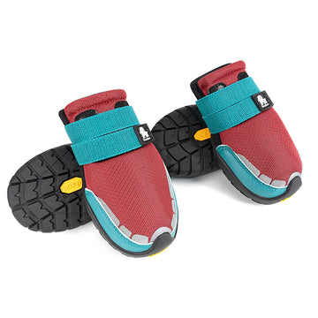 Vibram Tabanlı, Reflektörlü Kırmızı-Mavi Köpek Ayakkabısı