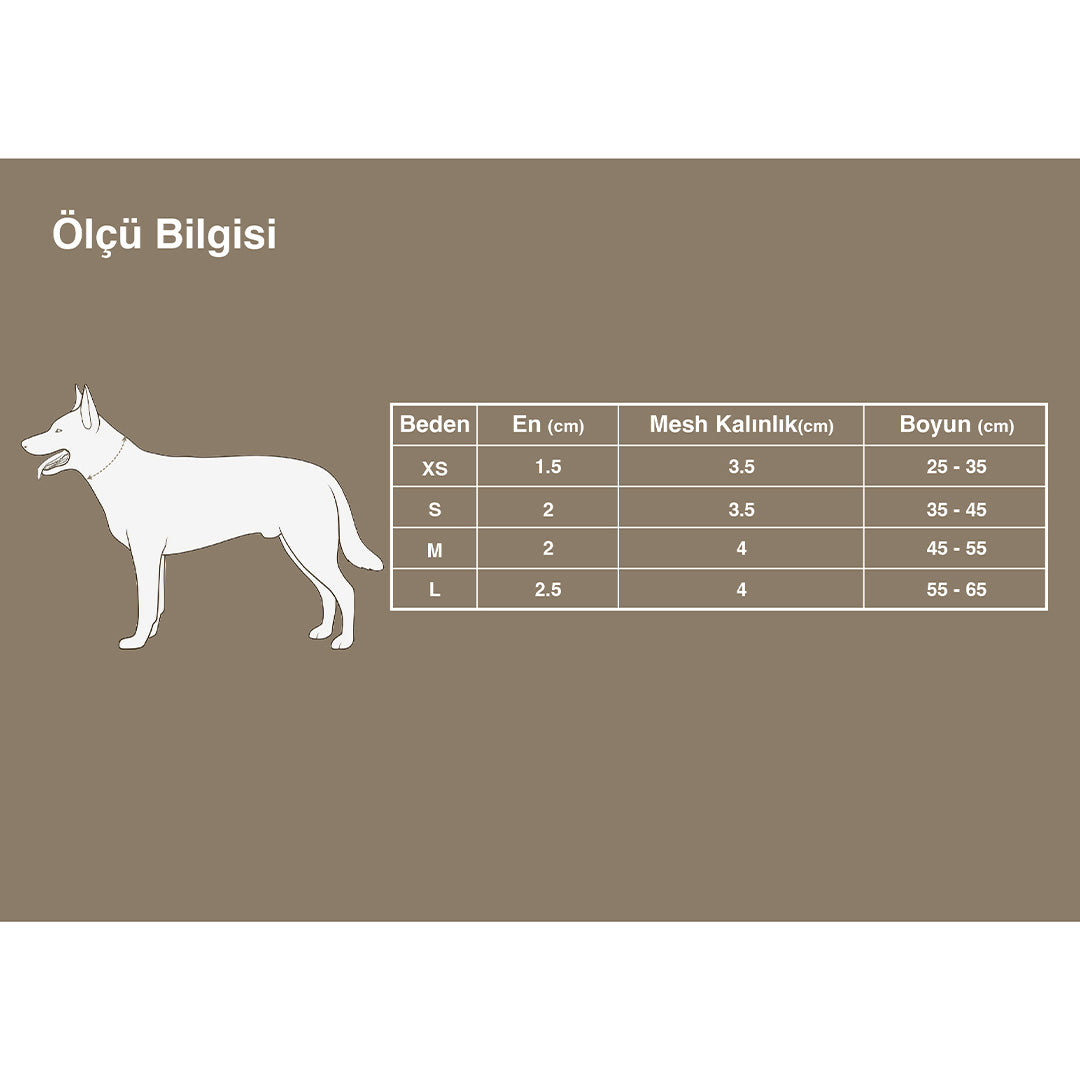 Cordura Kumaşlı, Mesh Kahverengi Boyun Tasması