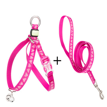 Zilli, Dayanıklı Pembe Kedi Göğüs Tasması ve Kayışı